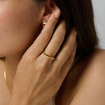 Gold vermeil stacking ring in square bar design