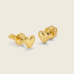 Dainty and radiant 18k gold vermeil love heart studs