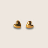 Dainty gold heart earring