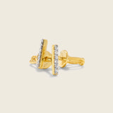Gold lab grown diamond bar earrings perfect for stacking