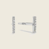 Sparkling lab grown diamond stud earring in bar design