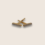 Diamond bar stud earring
