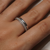 Pavé Moissanite Wave Stacking Ring