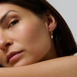 18k gold vermeil pearly huggies
