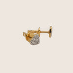 Gold diamond heart studs