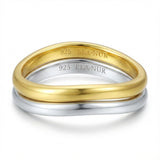 Dual-Tone Wave Stacking Ring Set