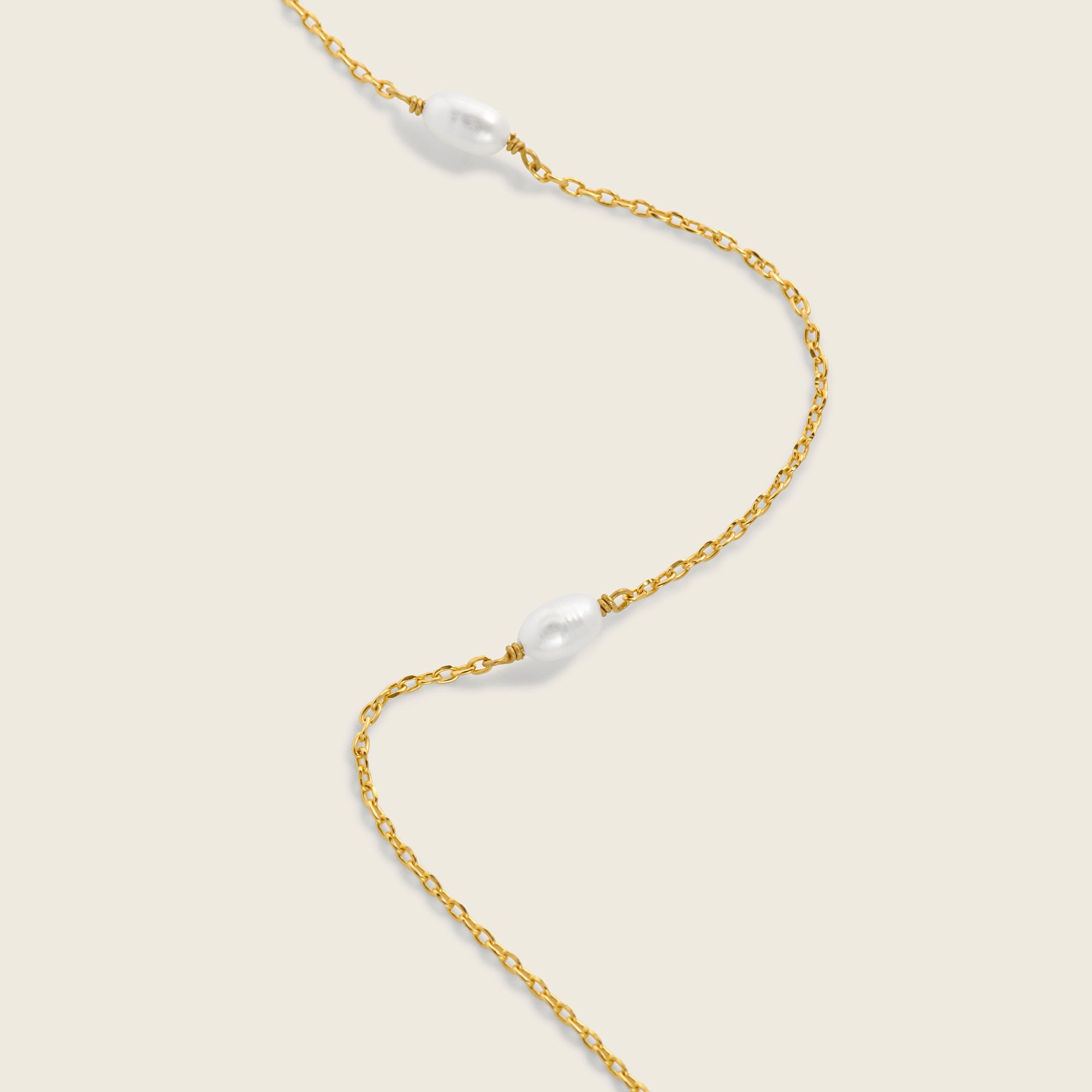 18k gold vermeil and freshwater pearl chain necklace