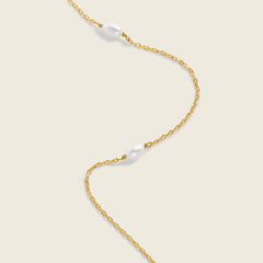 18k gold vermeil and freshwater pearl chain necklace
