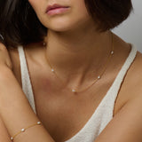 Gold vermeil pearl chain necklace with matching pearl bracelet
