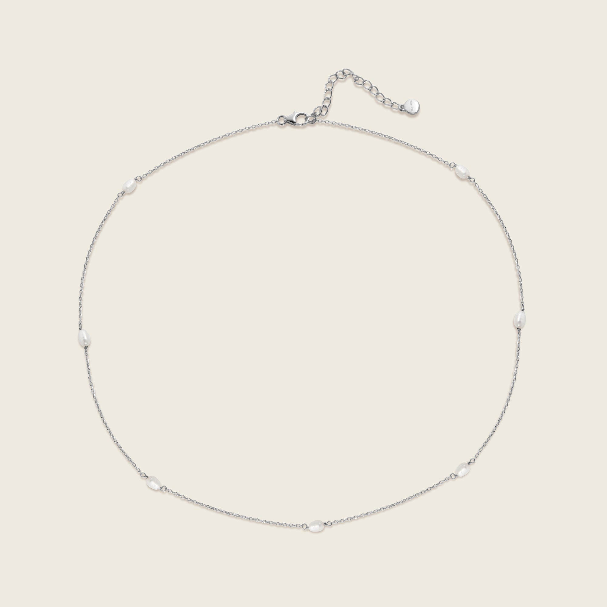 925 sterling silver adjustable chain necklace with freshwater pearls