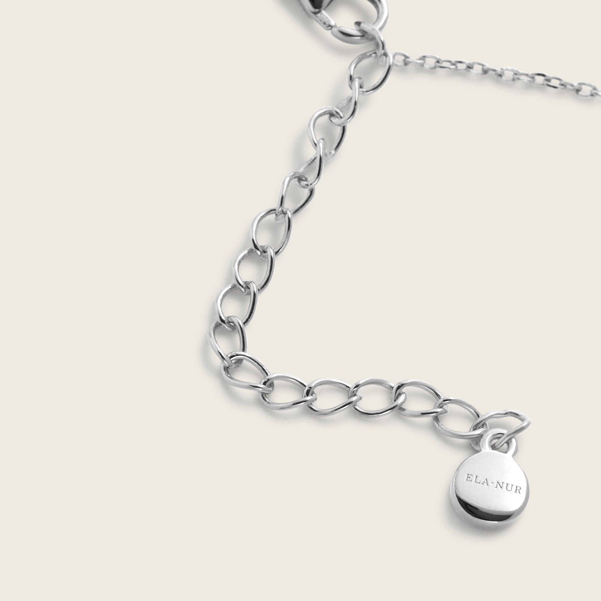 Adjustable silver pearl chain necklace ela nur