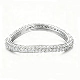 Pavé Moissanite Wave Stacking Ring