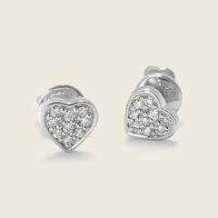 Sterling silver stud earrings set with lab grown diamonds