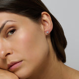 Silver and diamond heart earrings