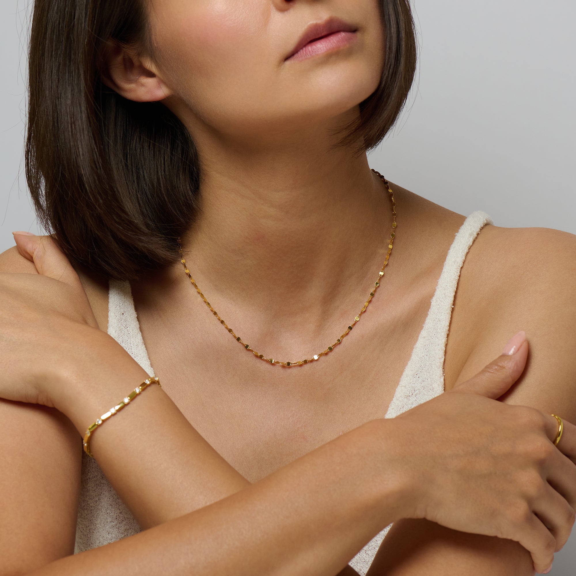Gold vermeil petal chain necklace