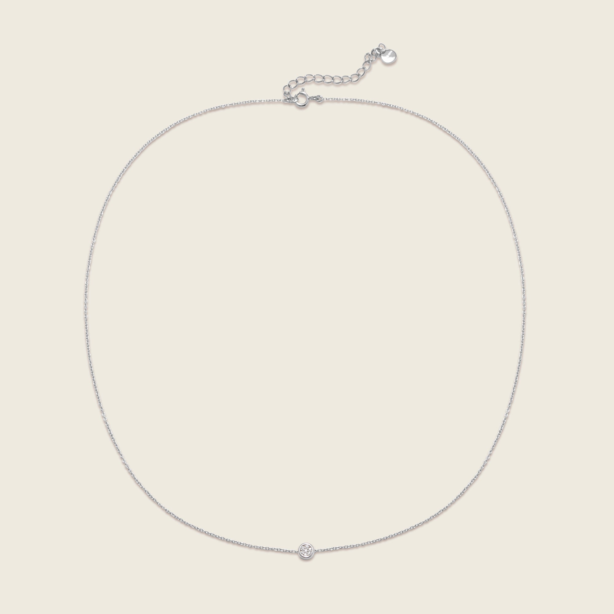 Diamond pendant necklavce on silver chain