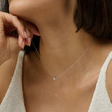 Round Pavé Diamond Pendant Necklace
