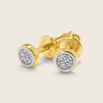 Gold diamond stud earrings with screw backs design by ela-nur