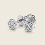 Sterling silver stud earring with pave set diamonds
