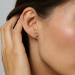 Sparkling diamond pave studs made with ethical lab grown diamonds