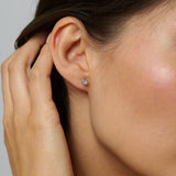 Sparkling diamond pave studs made with ethical lab grown diamonds