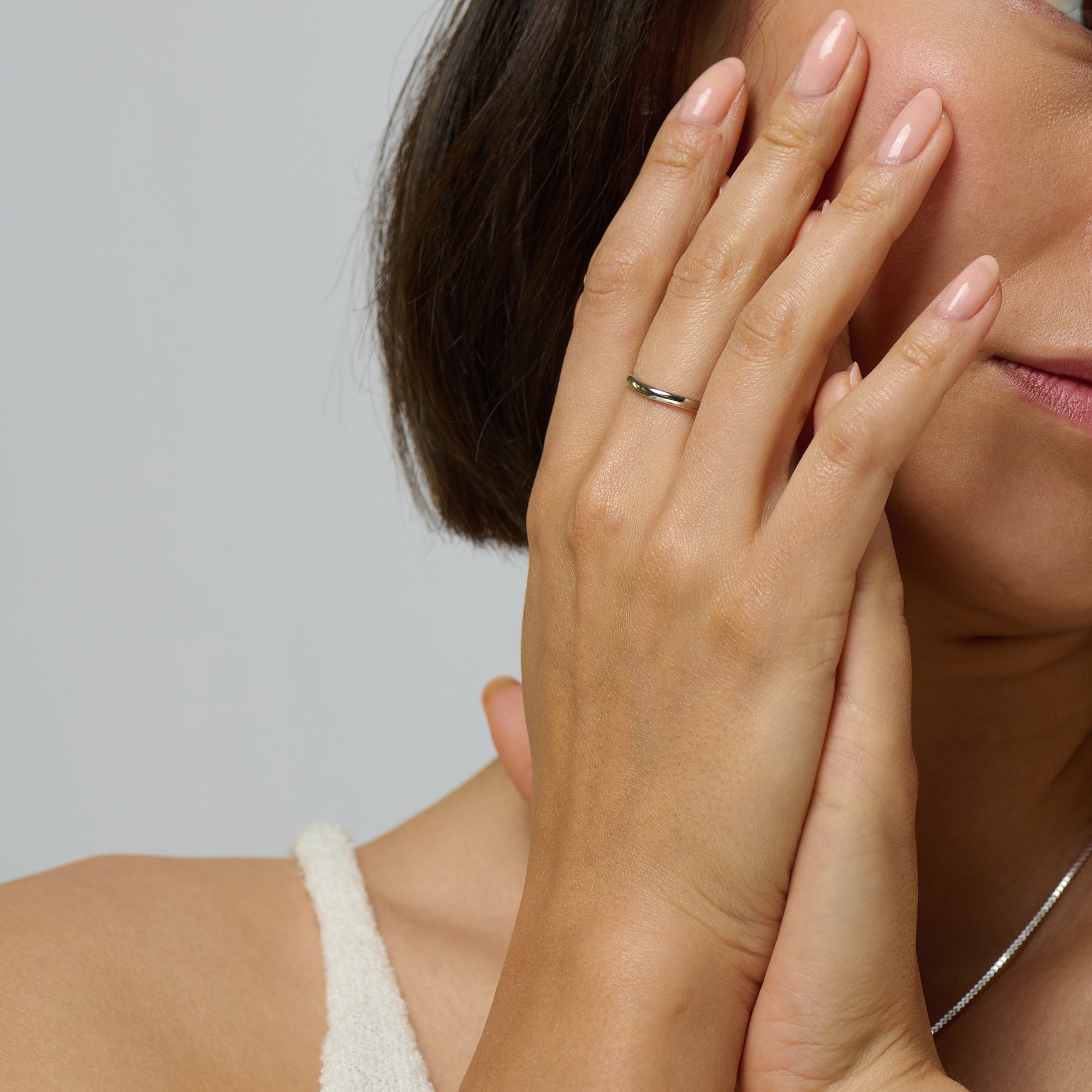 Silver wave stacking ring