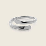 Sleek and shiny Sterling silver open ring with a wrap design